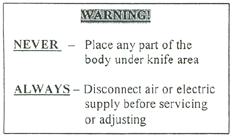 Saftey Warning for Cutter